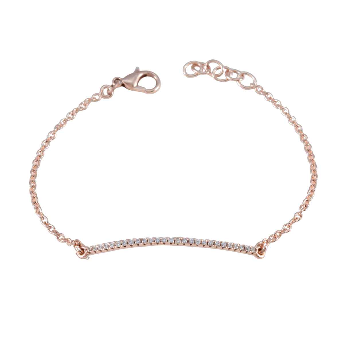 White CZ Back to School Whisper-thin White Silver Chain Bracelet Huvudsaklig produktbild