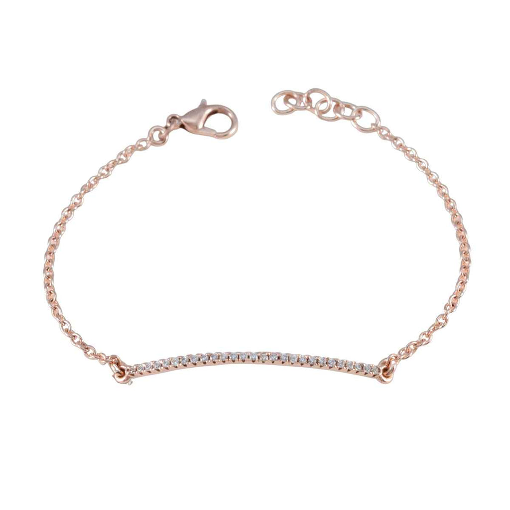White CZ Back to School Whisper-thin White Silver Chain Bracelet