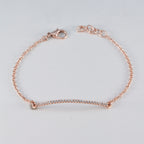 White CZ Back to School Whisper-thin White Silver Chain Bracelet