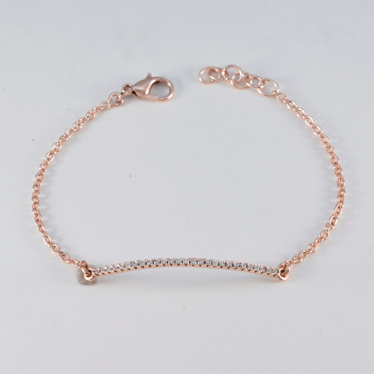 White CZ Back to School Whisper-thin White Silver Chain Bracelet