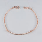 White CZ Back to School Whisper-thin White Silver Chain Bracelet