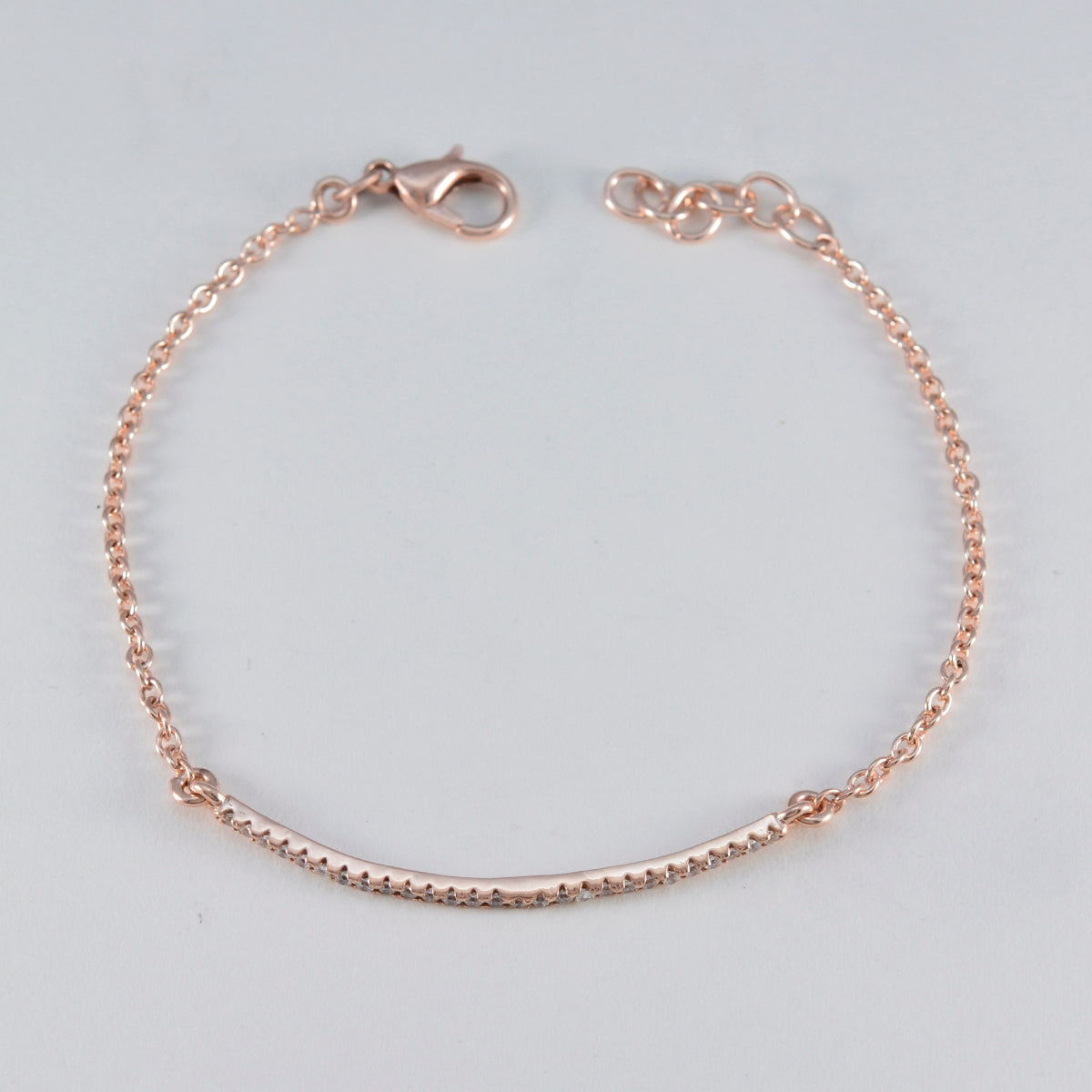 White CZ Back to School Whisper-thin White Silver Chain Bracelet