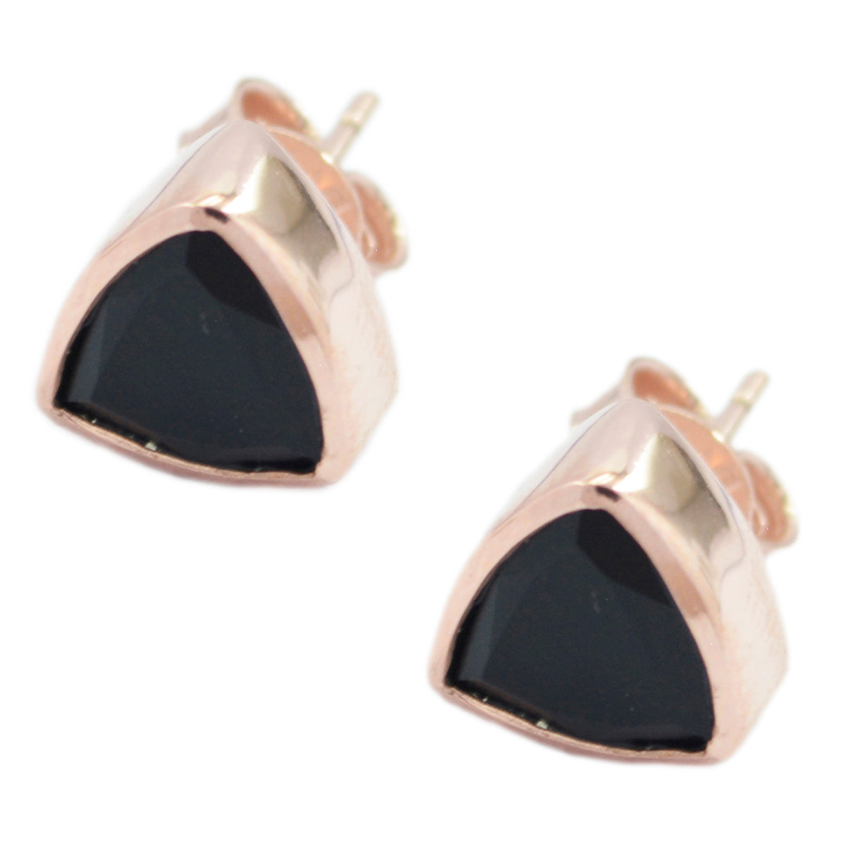 Schwarzer Onyx-Amerikanischer Aiko-Solitär-Ohrstecker-Schwarz-925-Silber-Ohrring Hauptbild
