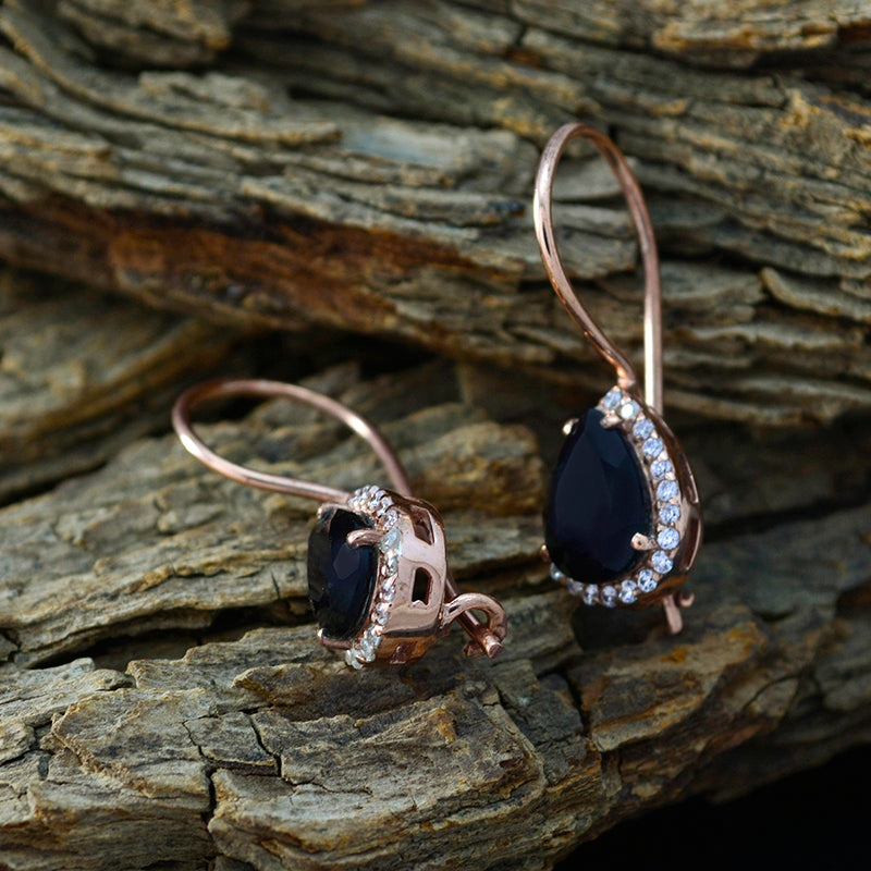 Black-Onyx-French-Ellie-multiple-Dangle-Black-92.5-Silver-Earring
