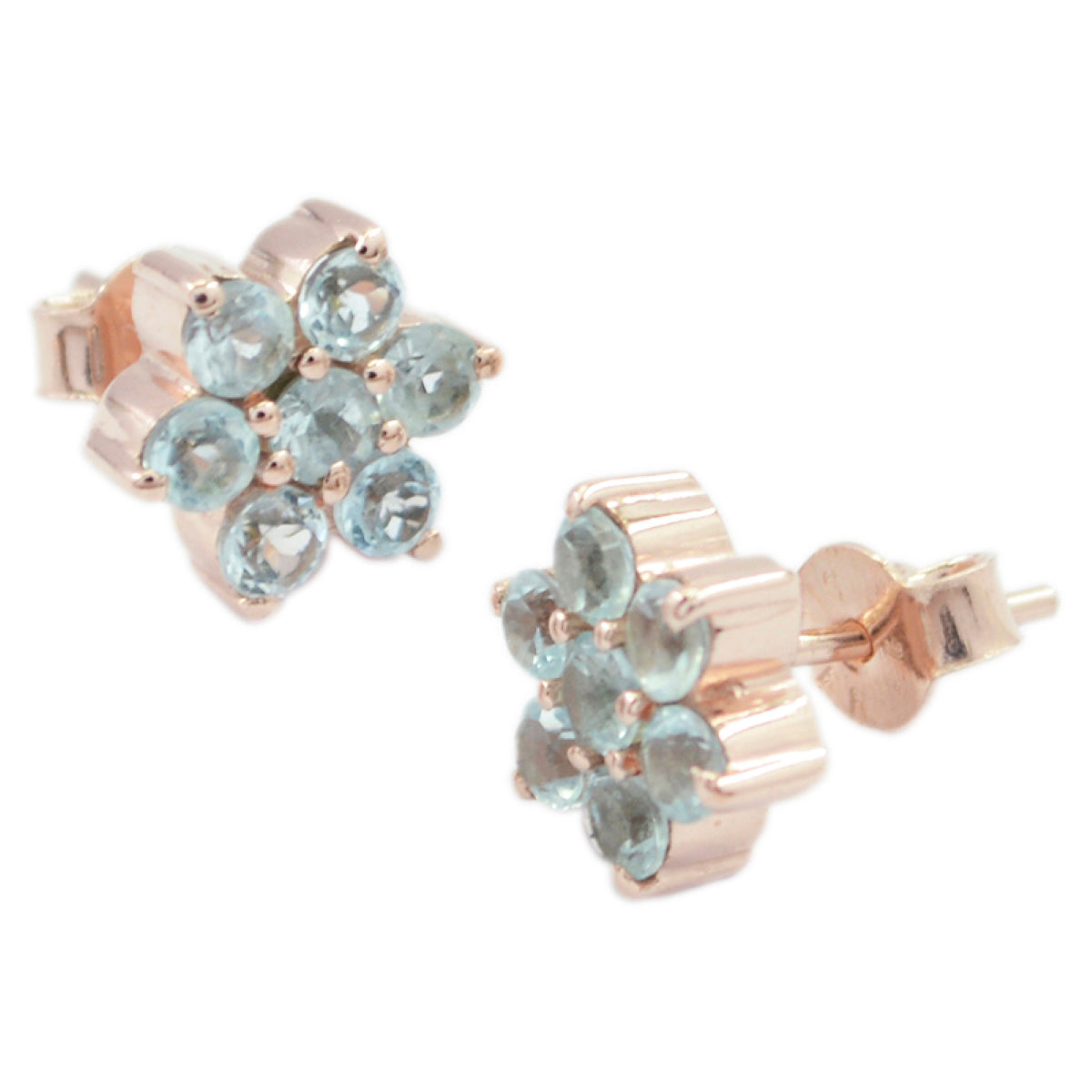 Blue-Topaz-Korean-Sofía-multiple-Stud-Blue-925-Silver-Earring