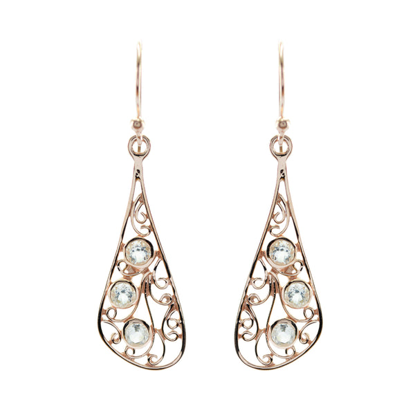 Crystal-Quartz-French-Clara-multiple-Dangle-White-92.5-Silver-Earring
