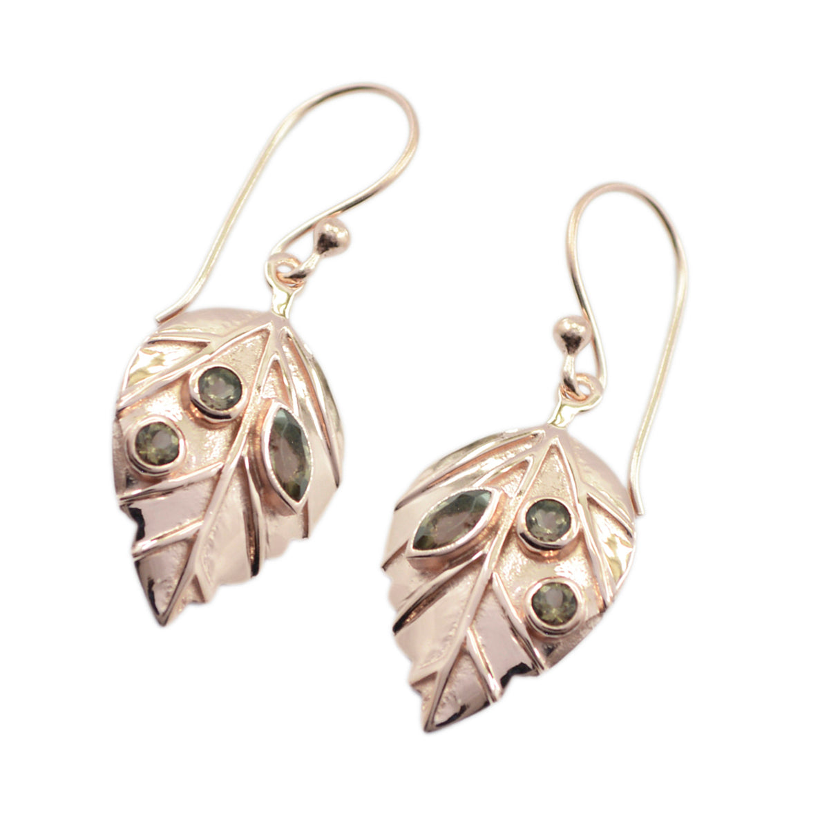 Boucles d'oreilles pendantes en argent sterling 925 avec améthyste verte et american inès Image secondaire du produit