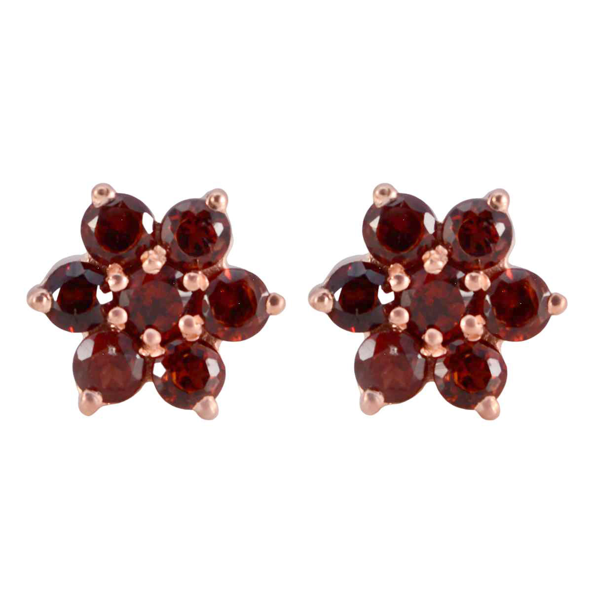 Garnet-American-Nora-multiple-Stud-Red-925-Silver-Earring Huvudsaklig produktbild
