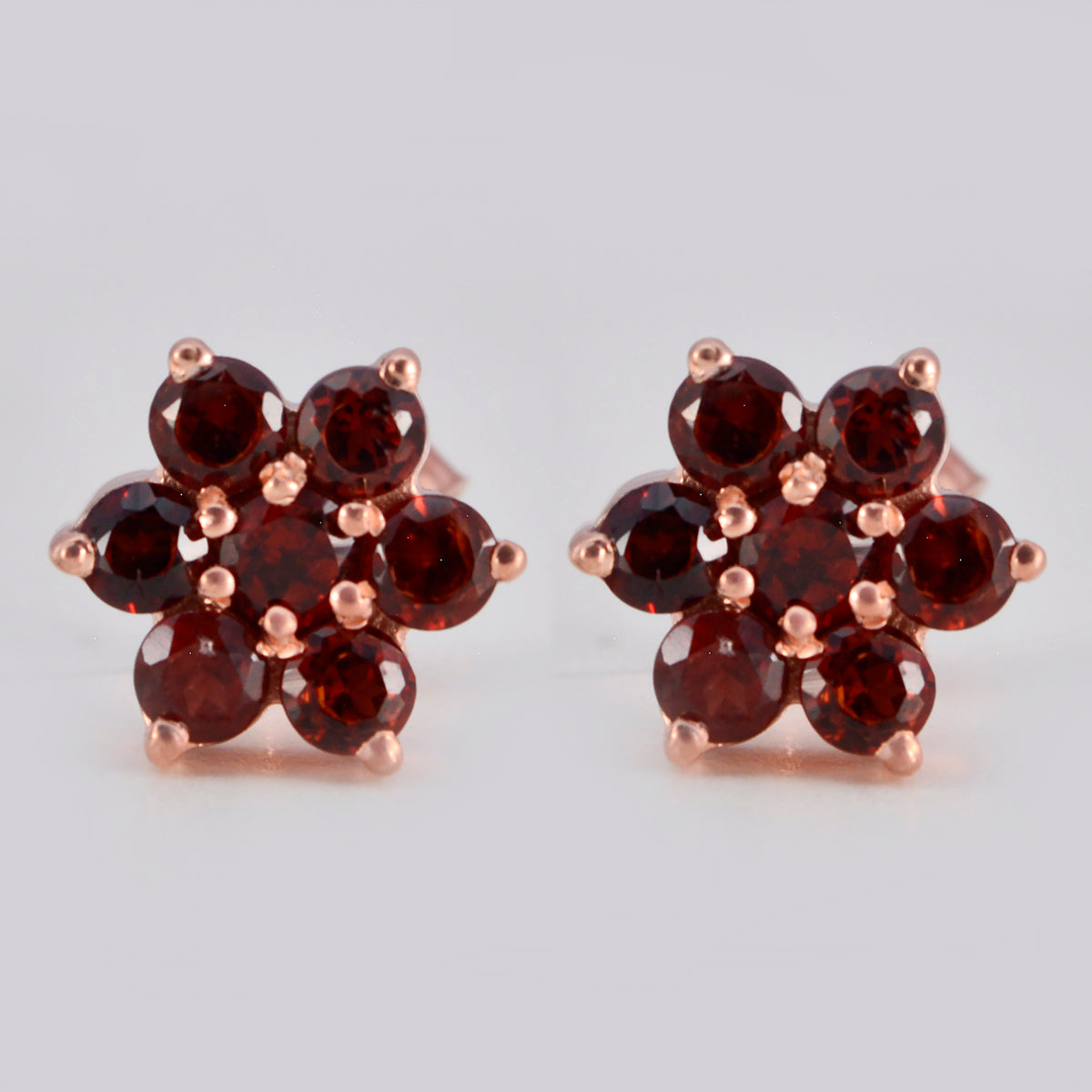 Garnet-American-Nora-multiple-Stud-Red-925-Silver-Earring