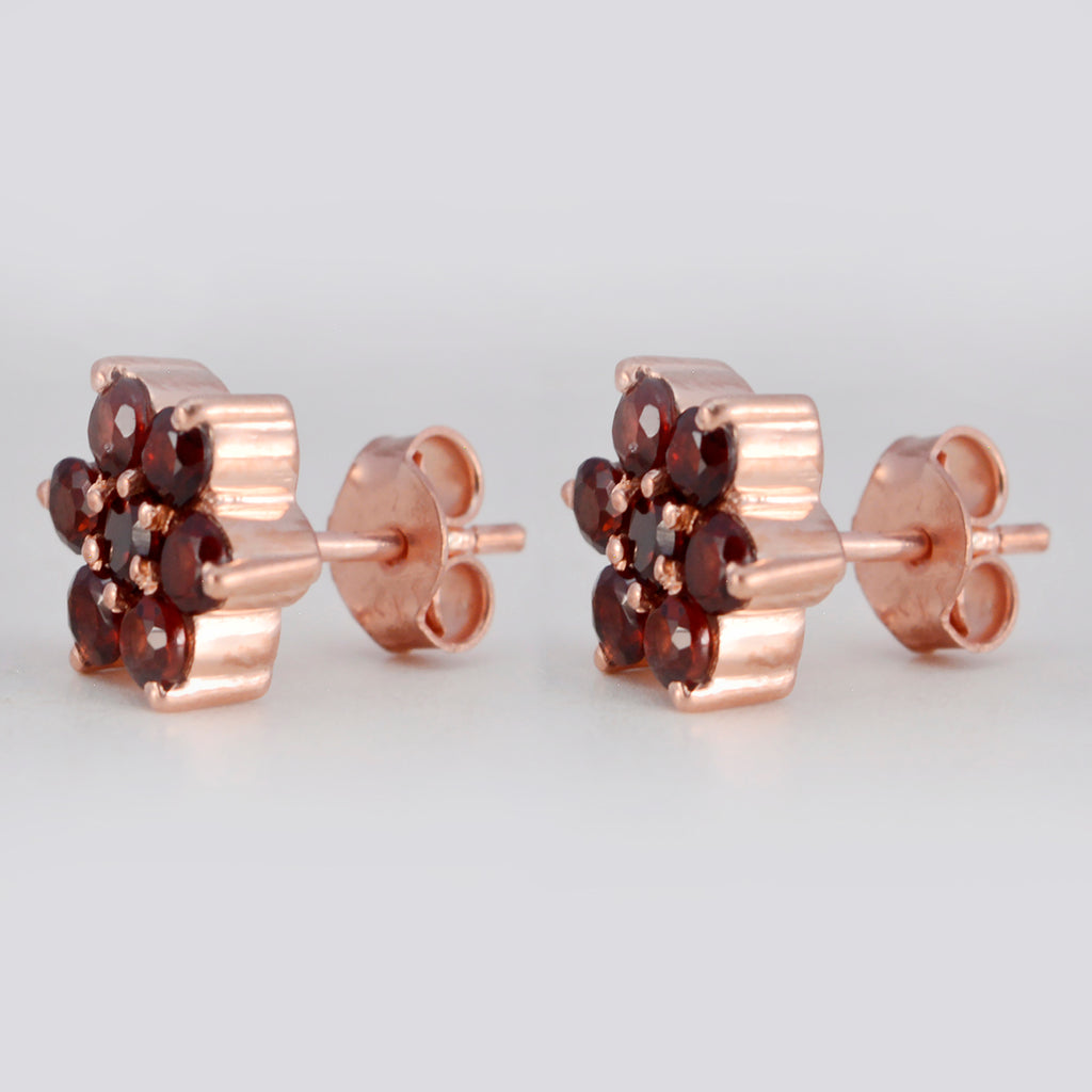 Garnet-American-Nora-multiple-Stud-Red-925-Silver-Earring