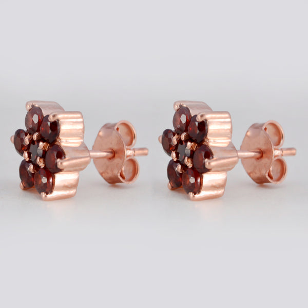 Garnet-American-Nora-multiple-Stud-Red-925-Silver-Earring