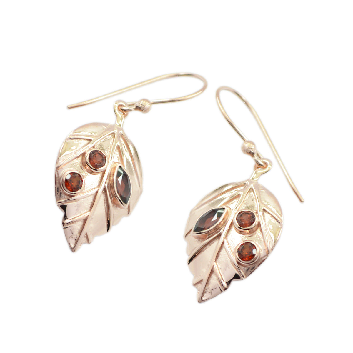 Garnet-Korean-Isabel-multiple-Dangle-Red-Silver-Earring