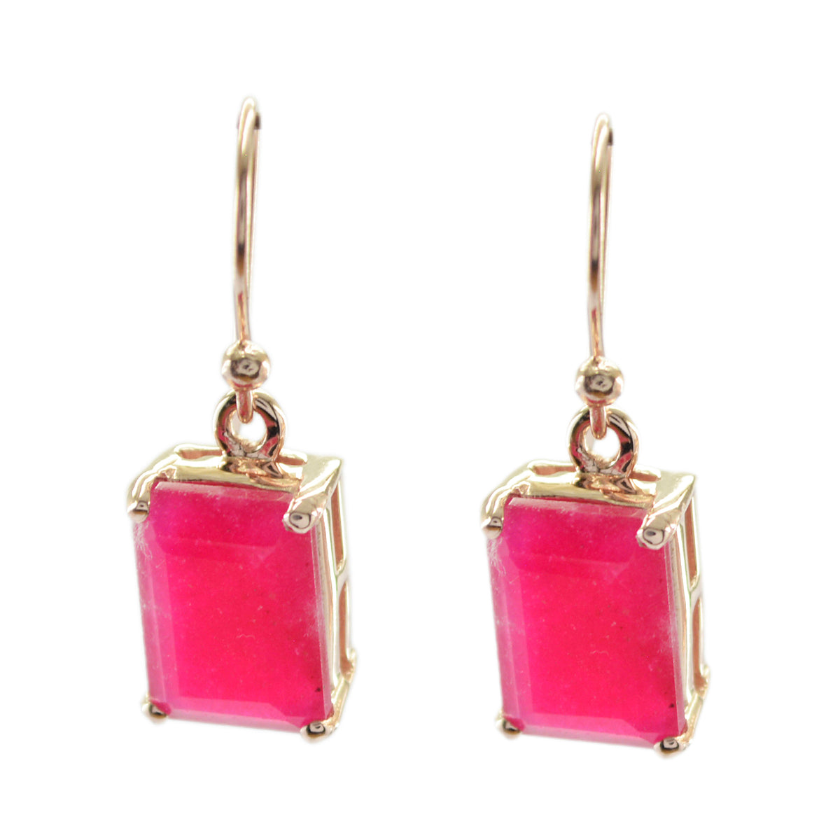 Indian-Ruby-Spanish-Scarlett-Solitaire-Dangle-Red-92.5-Silver-Earring Immagine principale del prodotto