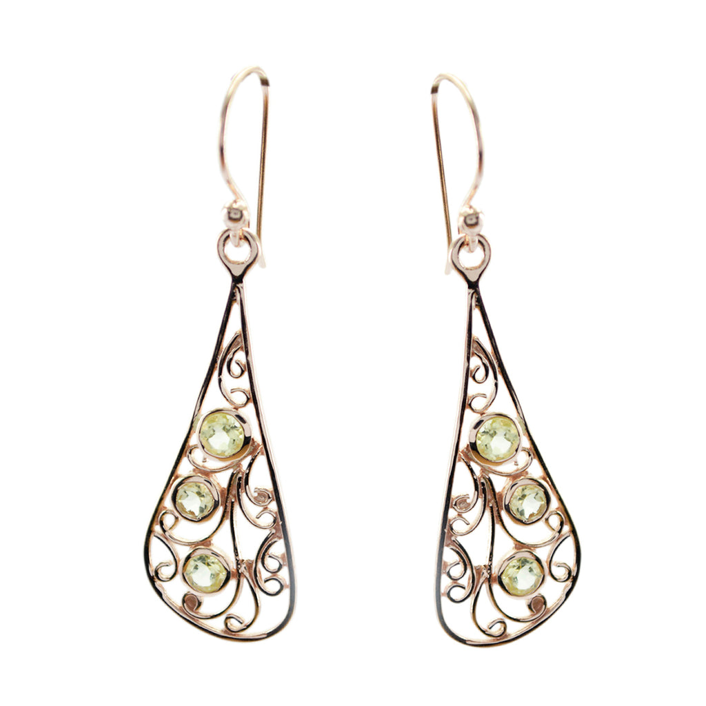 Lemon-Quartz-German-Eleanor-multiple-Dangle-Yellow-925-Sterling-Silver-Earring