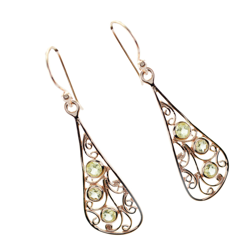 Lemon-Quartz-German-Eleanor-multiple-Dangle-Yellow-925-Sterling-Silver-Earring