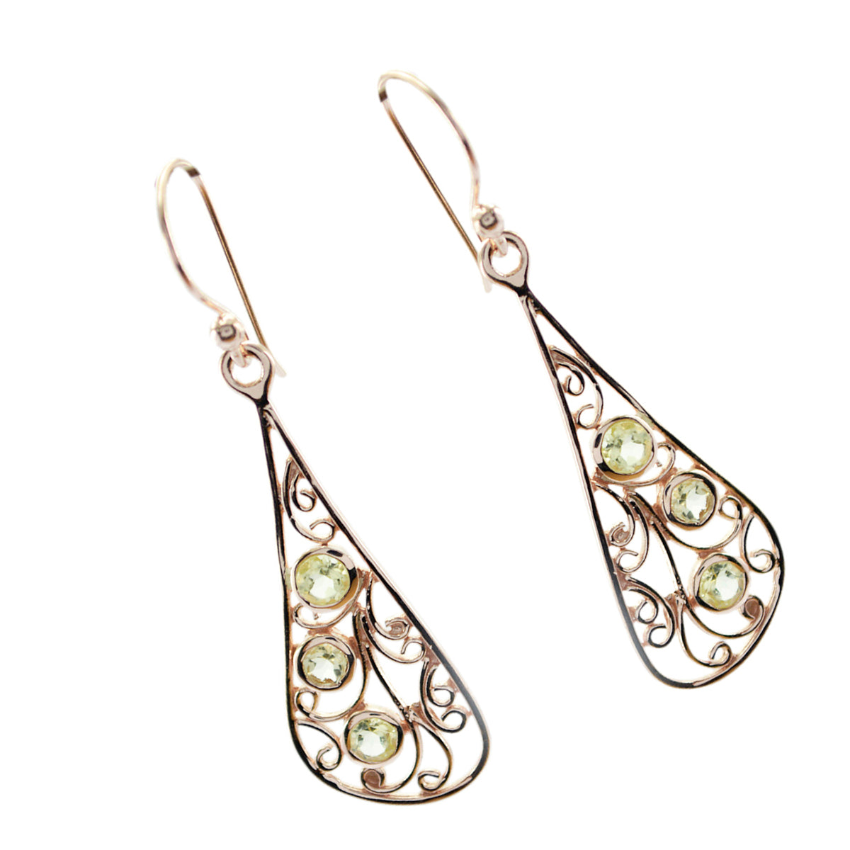 Lemon-Quartz-German-Eleanor-multiple-Dangle-Yellow-925-Sterling-Silver-Earring