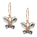 Mystic Quartz Dangle multi color  925 Silver Earring in Rose Gold vermeil