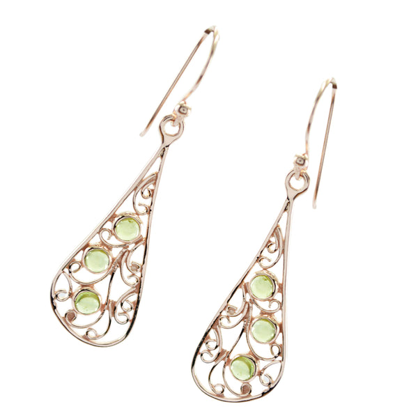 Peridot-African-Elena-multiple-Dangle-Green-Silver-Earring