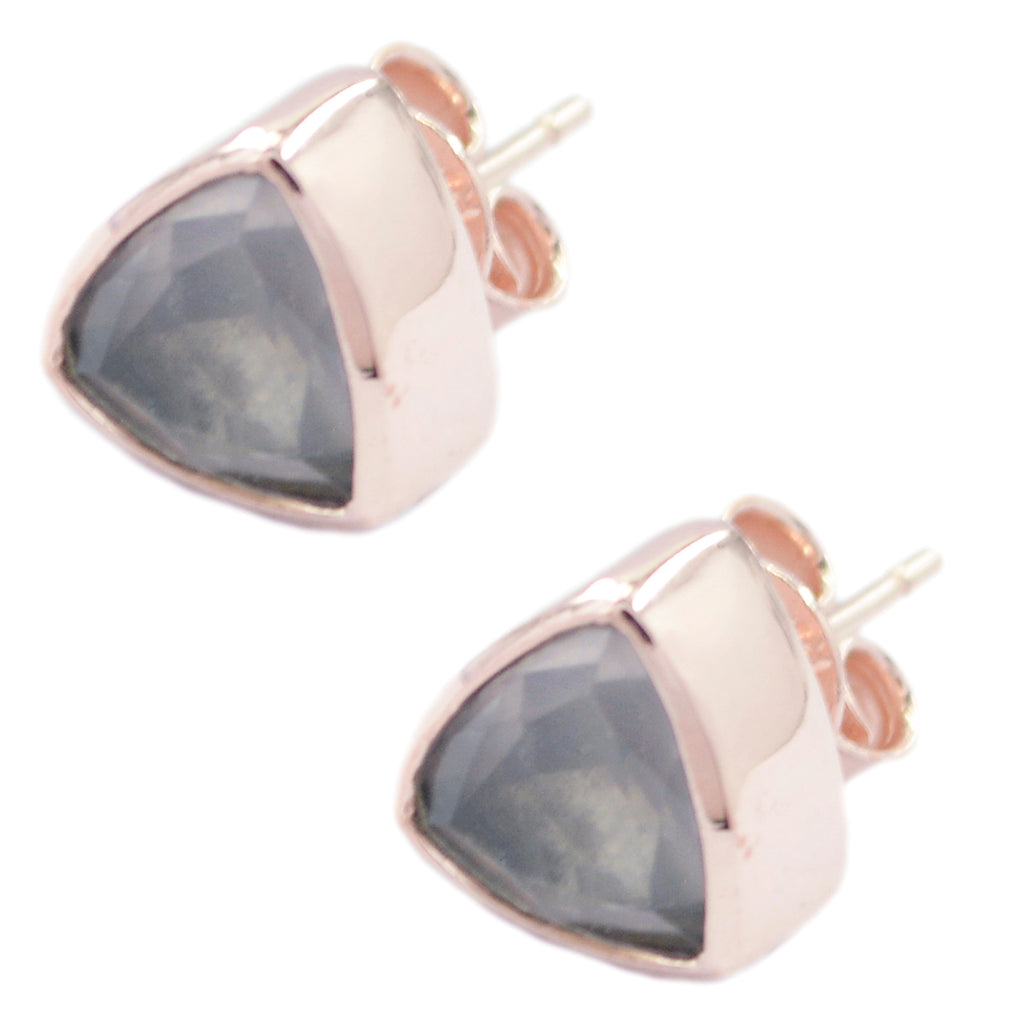 Rose-Quartz-American-Rileya-Solitaire-Stud-Pink-925-Sterling-Silver-Earring