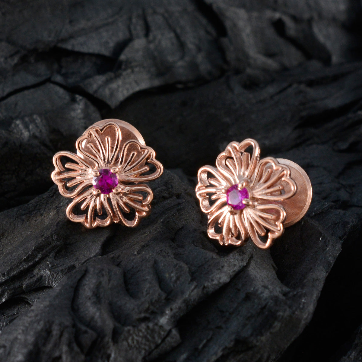 Ruby-CZ-French-Bianca-Solitaire-Stud-Red-925-Sterling-Silver-Earring