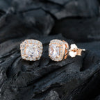 Cubic-Zirconia-French-Rosa-multiple-Stud-White-925-Sterling-Silver-Earring