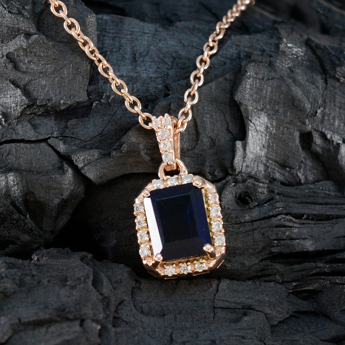 Blue Sapphire Statement Australian 92.5 Silver multiple Yasmin Luxurious Blue Pendant Jewellery