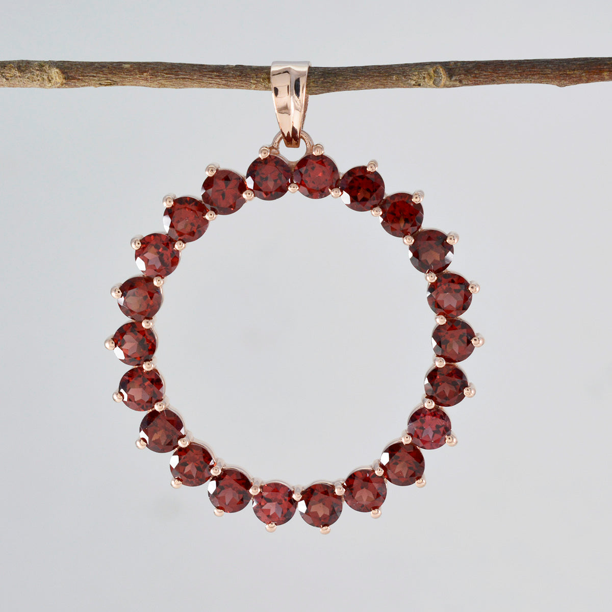 Ciondolo con sigillo Dayana in argento sterling turco essenziale in granato, gioiello rosso Immagine secondaria del prodotto