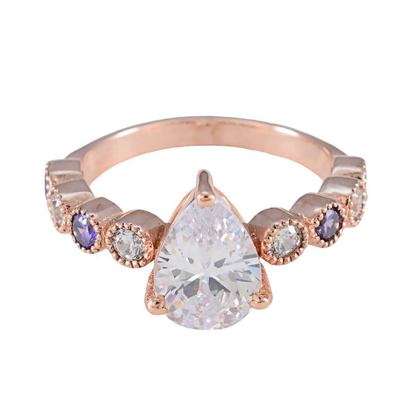 Amethyst Navratna American 92.5 Silver Purple Gems Whisper thin valentine Ring Jewellery