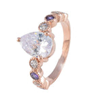 Amethyst Navratna American 92.5 Silver Purple Gems Whisper thin valentine Ring Jewellery