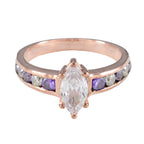 Amethyst multiple Korean 92.5 Silver Purple Gemstones Whisper thin Love Ring Jewelry