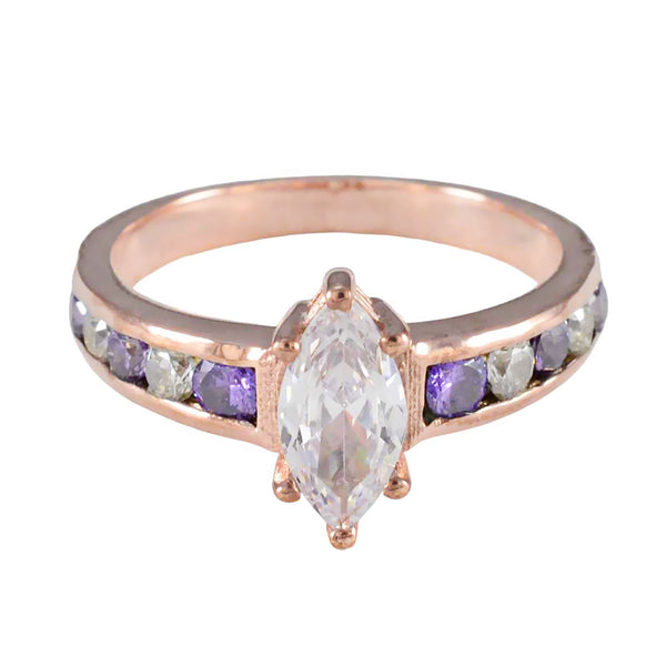 Amethyst multiple Korean 92.5 Silver Purple Gemstones Whisper thin Love Ring Jewelry