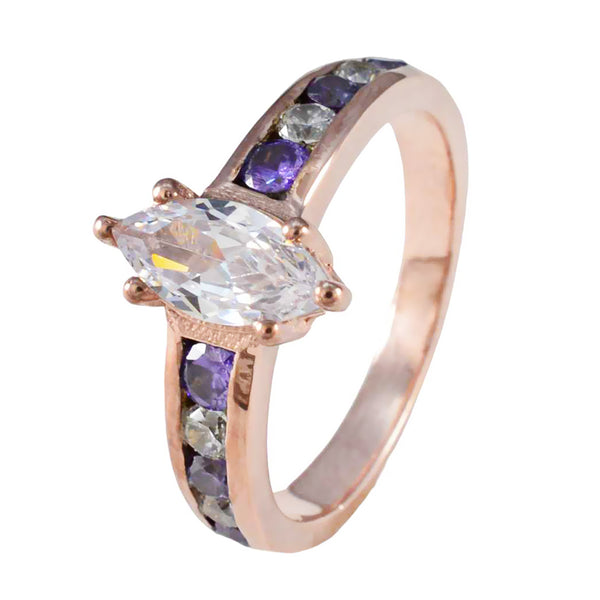 Amethyst multiple Korean 92.5 Silver Purple Gemstones Whisper thin Love Ring Jewelry