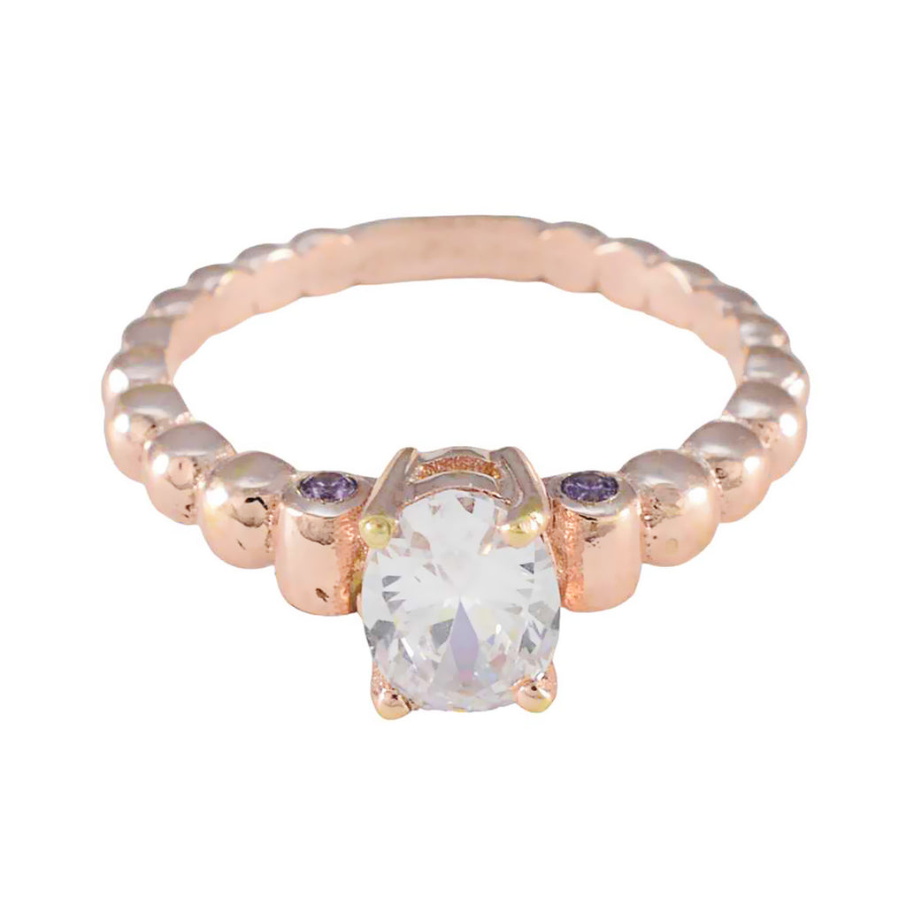 Amethyst Penta Korean Silver Purple Gemstones Whisper thin Love Ring Jewelry