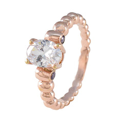 anello riyo in argento indiano con placcatura in oro rosa, pietra di ametista, forma ottagonale, montatura a punta, anello per la festa del papà