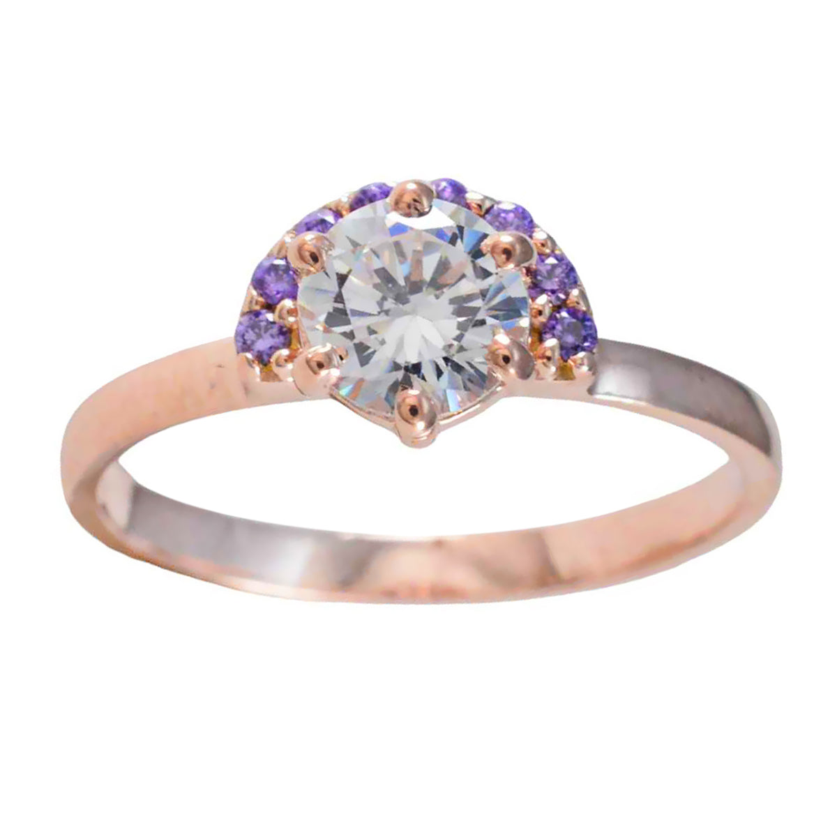 Amethyst multiple American 92.5 Silver Purple Gemstone Delicate Sophisticated Ring Jewellery