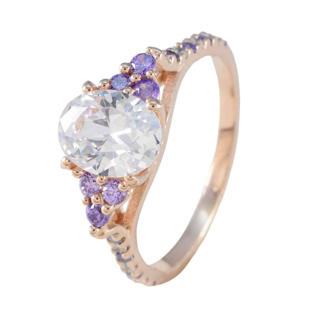 Amethyst Halo American 925 Silver Purple Gemstone Delicate Trendy Ring Jewellery