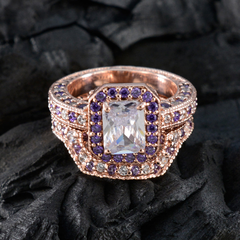 Amethyst Halo Indian 925 Silver Purple Gems Versatile Romantic Ring Jewelry