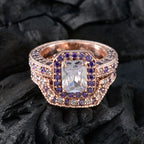 Amethyst Halo Indian 925 Silver Purple Gems Versatile Romantic Ring Jewelry