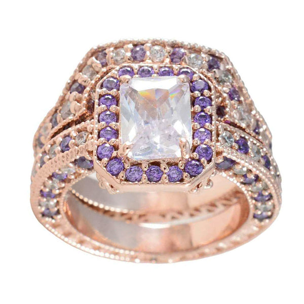 Amethyst Halo Indian 925 Silver Purple Gems Versatile Romantic Ring Jewelry