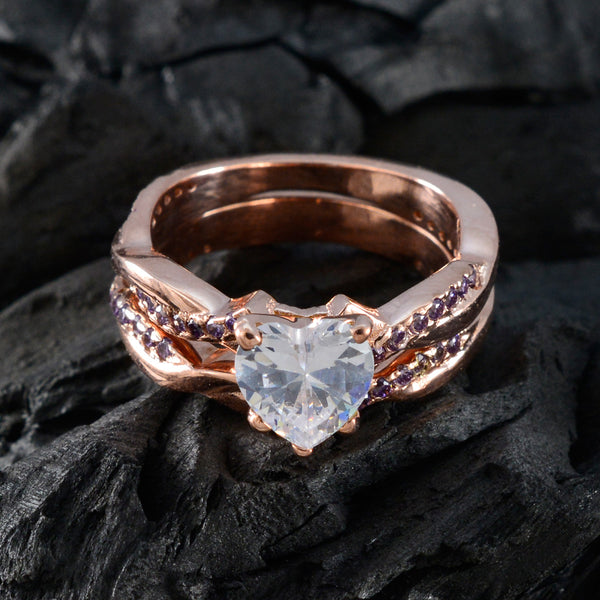 Amethyst Halo Latin American 92.5 Silver Purple Gemstones Eye catching Heart Ring Jewellery