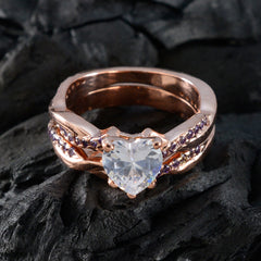 Серебряное кольцо riyo для взрослых с покрытием из розового золота, аметист, камень в форме сердца, закрепка зубца, модные украшения, кольцо на День Святого Валентина