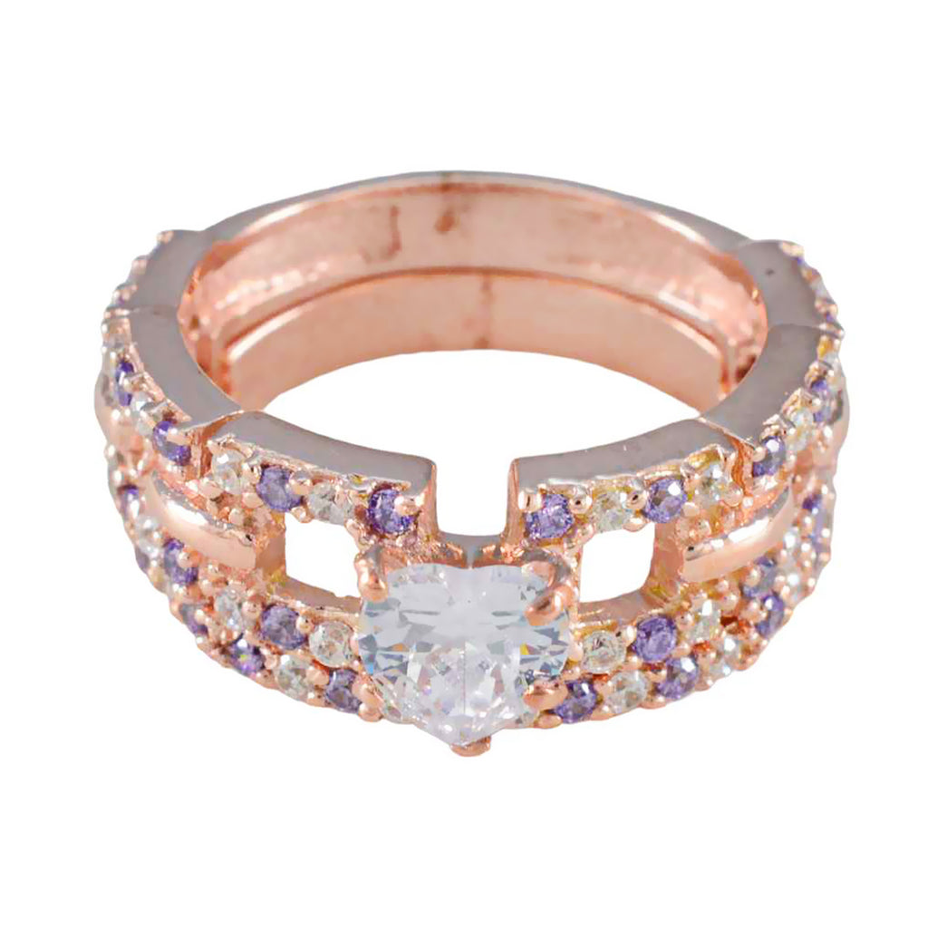 Amethyst Halo Korean Sterling Silver Purple Gemstones Minimal Romantic Ring Jewelry