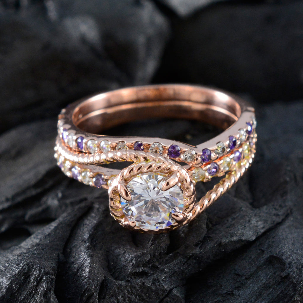 Amethyst Halo Indian Silver Purple Gemstone Whisper thin Promise Ring Jewelry