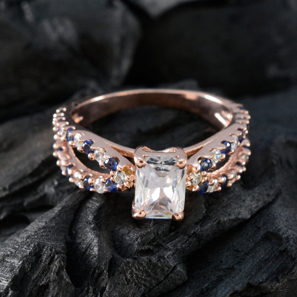 Blue Sapphire CZ Halo Korean 92.5 Silver Blue Gemstone Delicate Glamorous Ring Jewelry