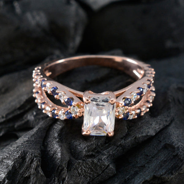 Blue Sapphire CZ Halo Korean 92.5 Silver Blue Gemstone Delicate Glamorous Ring Jewelry