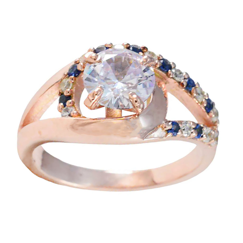 Blue Sapphire CZ Halo Korean 925 Silver Blue Gems Whisper thin wedding Ring Jewelry