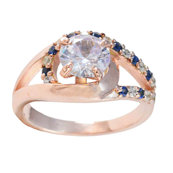 Blue Sapphire CZ Halo Korean 925 Silver Blue Gems Whisper thin wedding Ring Jewelry