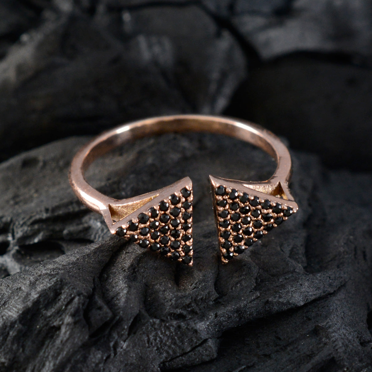 Серебряное кольцо riyo best с покрытием из розового золота, синий сапфир, круглая форма, закрепка с зубцом, дизайнерские украшения, юбилейное кольцо