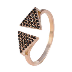 Серебряное кольцо riyo best с покрытием из розового золота, синий сапфир, круглая форма, закрепка с зубцом, дизайнерские украшения, юбилейное кольцо