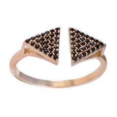 riyo miglior anello in argento con placcatura in oro rosa con pietra di zaffiro blu a forma rotonda con montatura a punta, anello per anniversario di gioielli firmati